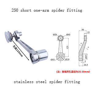 250 Short One-arm Spider Fitting – Stainless Steel Glass Curtain Wall Connector with Video Demo
