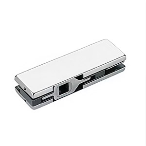 Frameless Glass Door Accessory – Stainless Steel Cover Plate with Polished Glass Door Patch Fitting