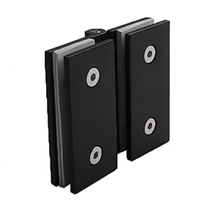 Premium Frameless Shower Door Hinge: 180° Outer Folding Glass-to-Glass Bracket (Matte Black & Gunmetal)