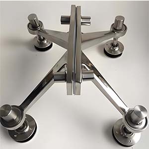 L220A Series Rib Spider Fitting | Asymmetrical Four Arm Glass Connector | Stainless Steel Fitting for Curtain Wall & Handrail Systems