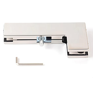 L-Shape Aluminum Pivot Overpanel Patch Fitting for Frameless Swing Glass Door